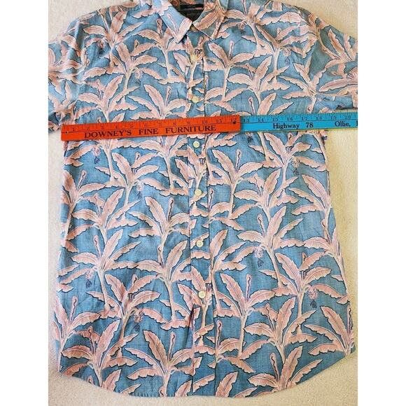 American Rag Reverse Print Tropical Banana Palm Floral Hawaiian Shirt Sz Small - Picture 4 of 9